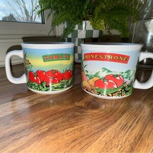 Vintage Set of 2 Soup Mugs